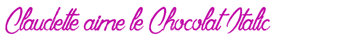 Claudette aime le Chocolat Italic